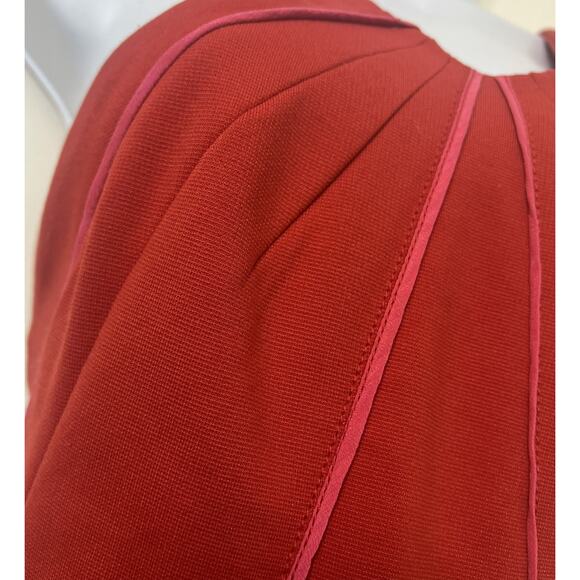 Zac Posen Womens Midi Cocktail & Party Dress XS V-Neck Red Halter Dress - Picture 9 of 16